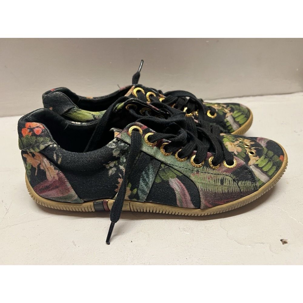 Osklen Women's Floral Shows Sneakers‎ Navy Blue Rare Womens Sz 5 Us 36 EU